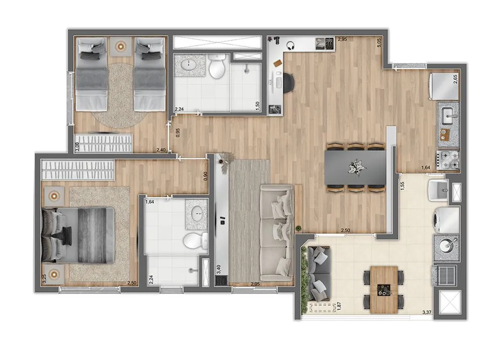 Apartamento, 2 quartos, 57 m² - Foto 9