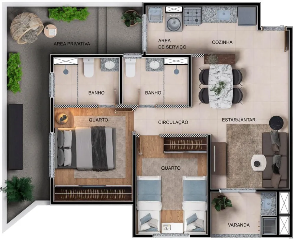 Apartamento, 2 quartos, 57 m² - Foto 8