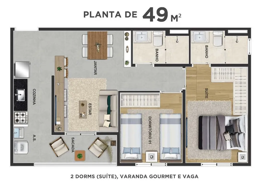 Apartamento, 2 quartos, 47 m² - Foto 10