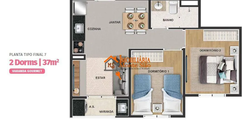 Apartamento, 2 quartos, 37 m² - Foto 1