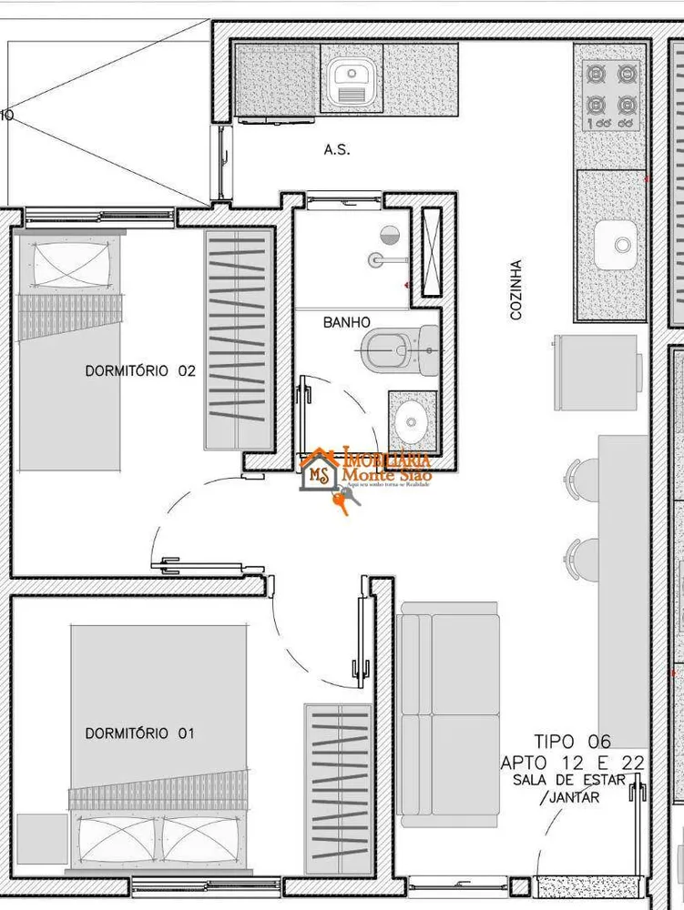 Apartamento, 2 quartos, 34 m² - Foto 10