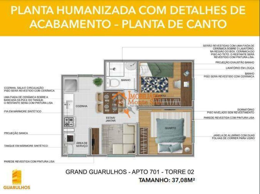Apartamento, 2 quartos, 37 m² - Foto 1