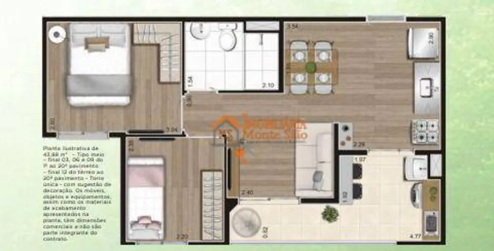 Apartamento, 2 quartos, 43 m² - Foto 1