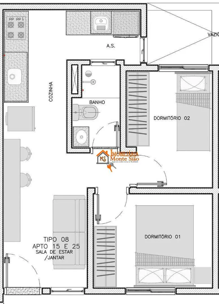 Apartamento, 2 quartos, 34 m² - Foto 8