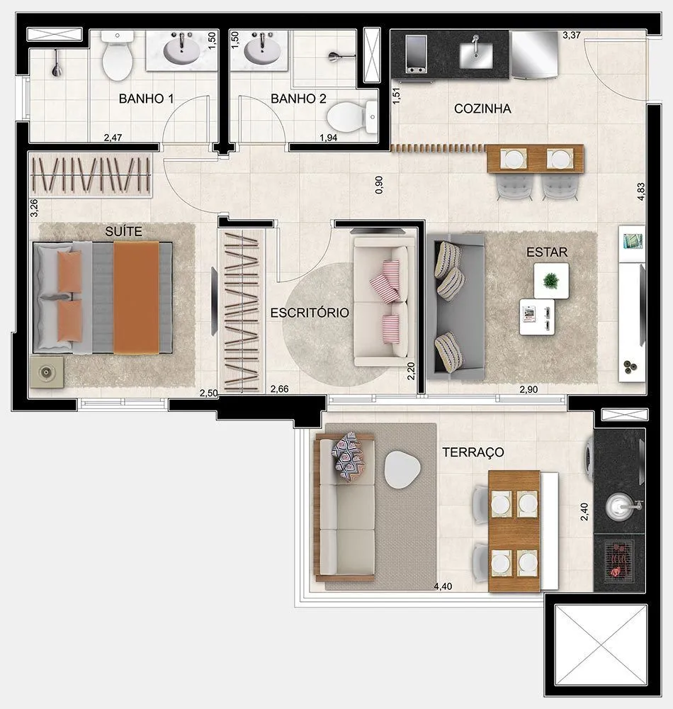 Kitnet-Studio, 38 m² - Foto 10