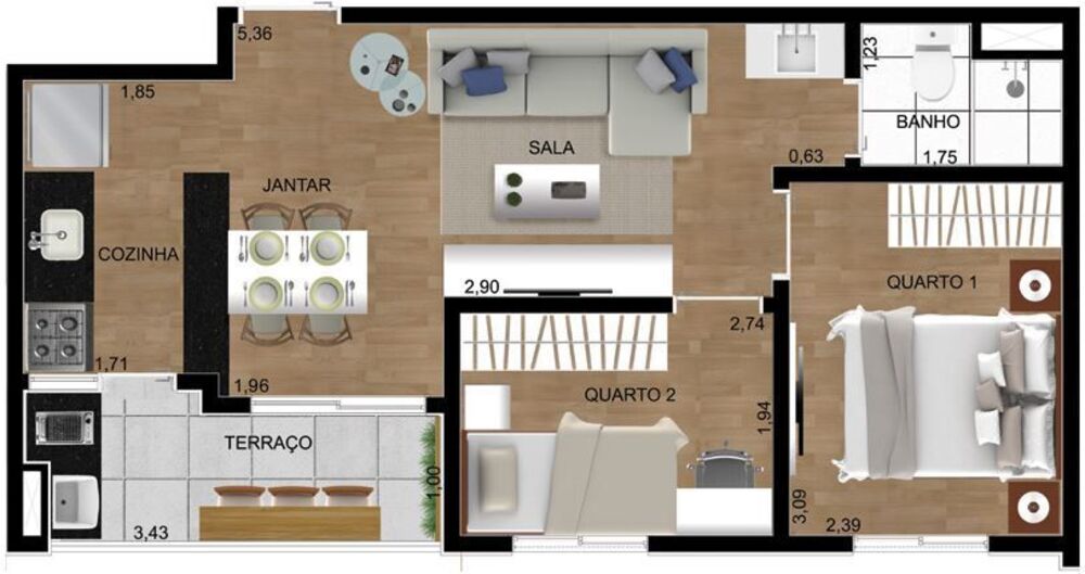 Apartamento, 2 quartos, 41 m² - Foto 8