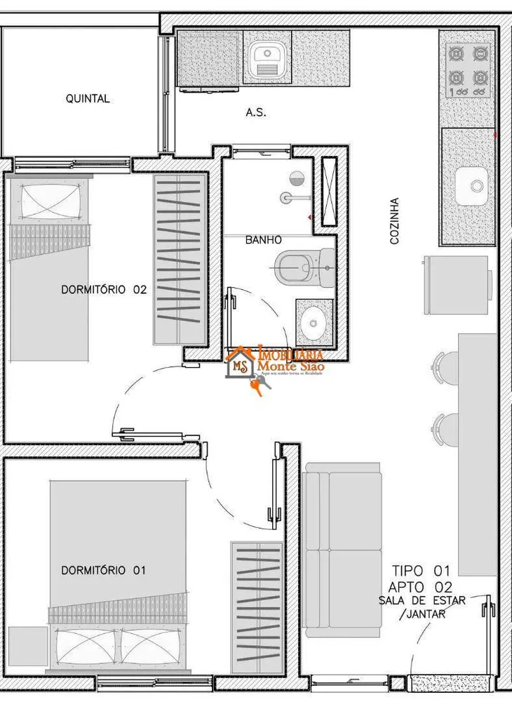 Apartamento, 2 quartos, 36 m² - Foto 10