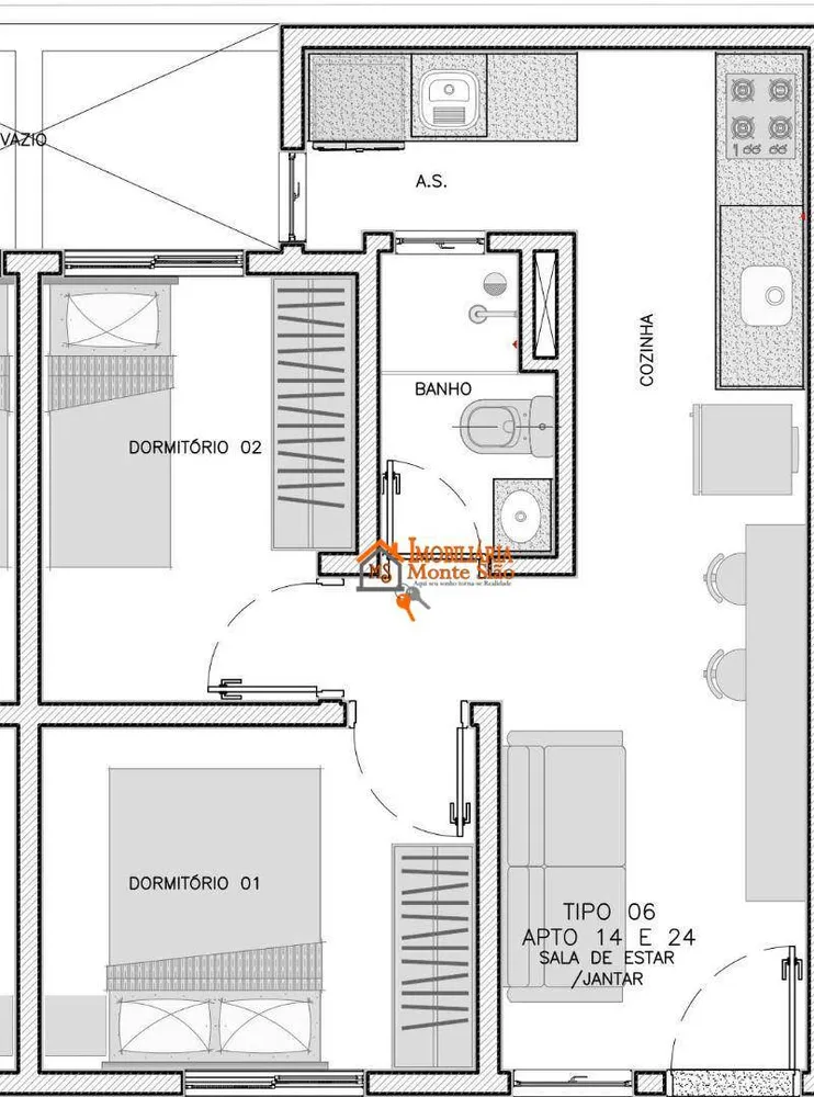 Apartamento, 2 quartos, 34 m² - Foto 10
