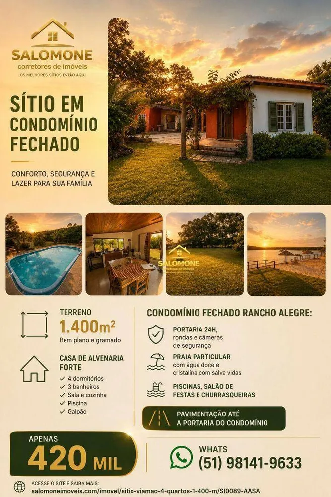 Sítio, 4 quartos, 1400 m² - Foto 1