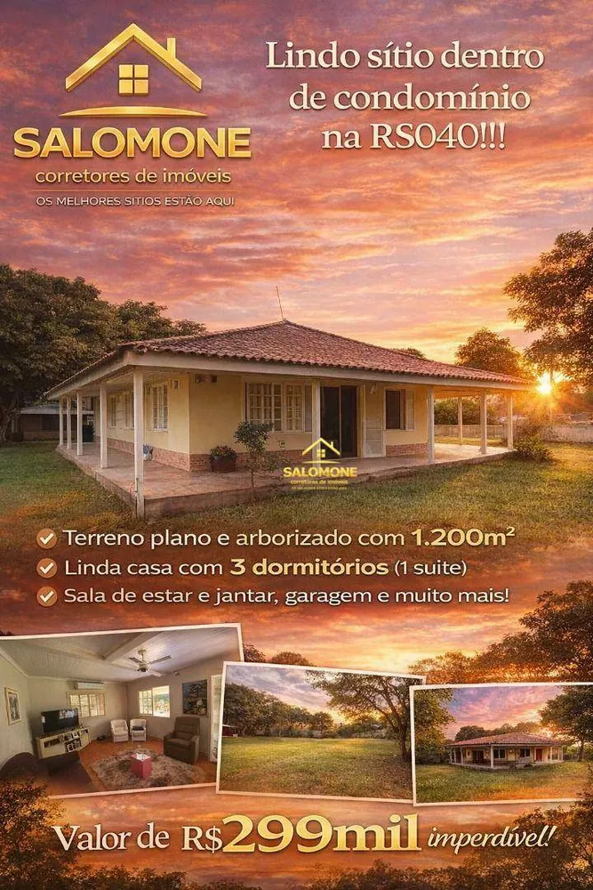 Chácara, 3 quartos, 1350 m² - Foto 1