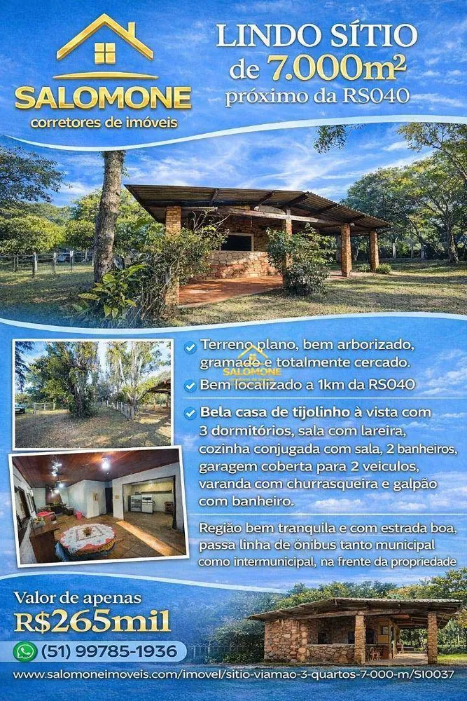 Sítio, 3 quartos, 7000 m² - Foto 1