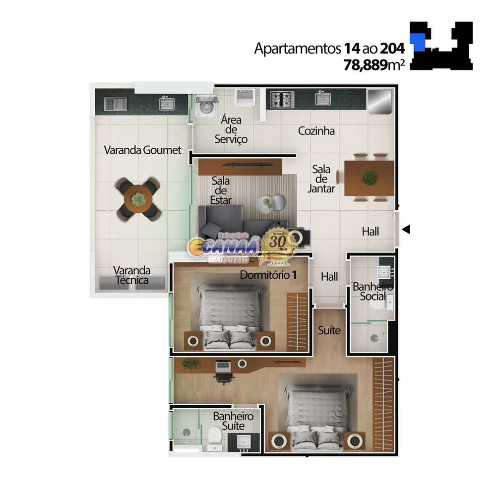 Apartamento, 2 quartos, 78 m² - Foto 16