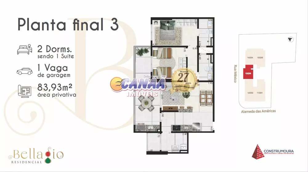 Apartamento à venda com 2 quartos, 80m² - Foto 3