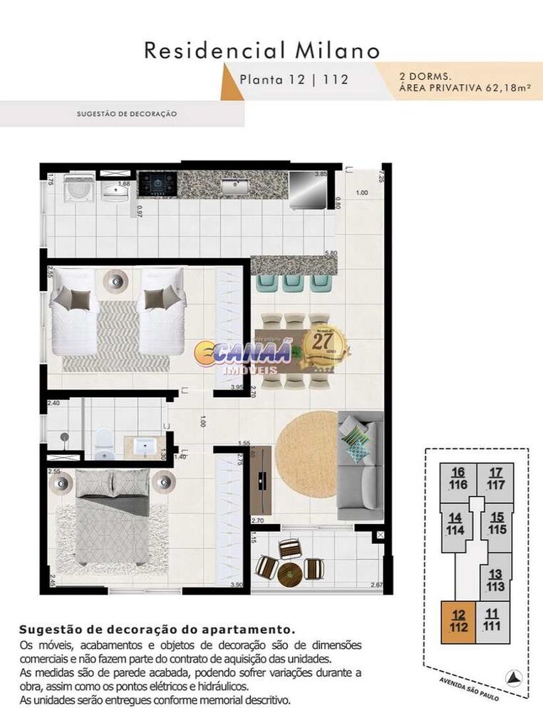 Apartamento, 2 quartos, 62 m² - Foto 1