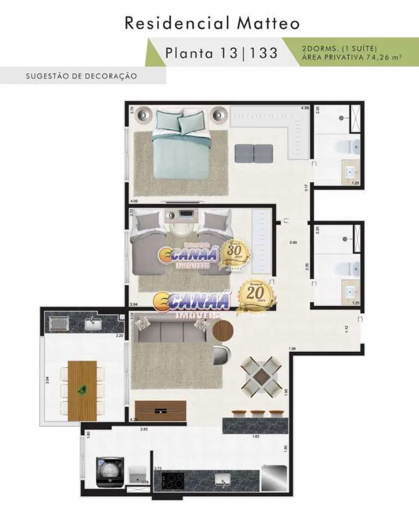 Apartamento, 2 quartos, 74 m² - Foto 14