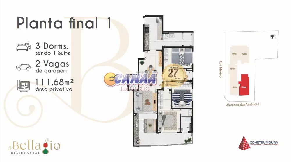 Apartamento à venda com 3 quartos, 111m² - Foto 3