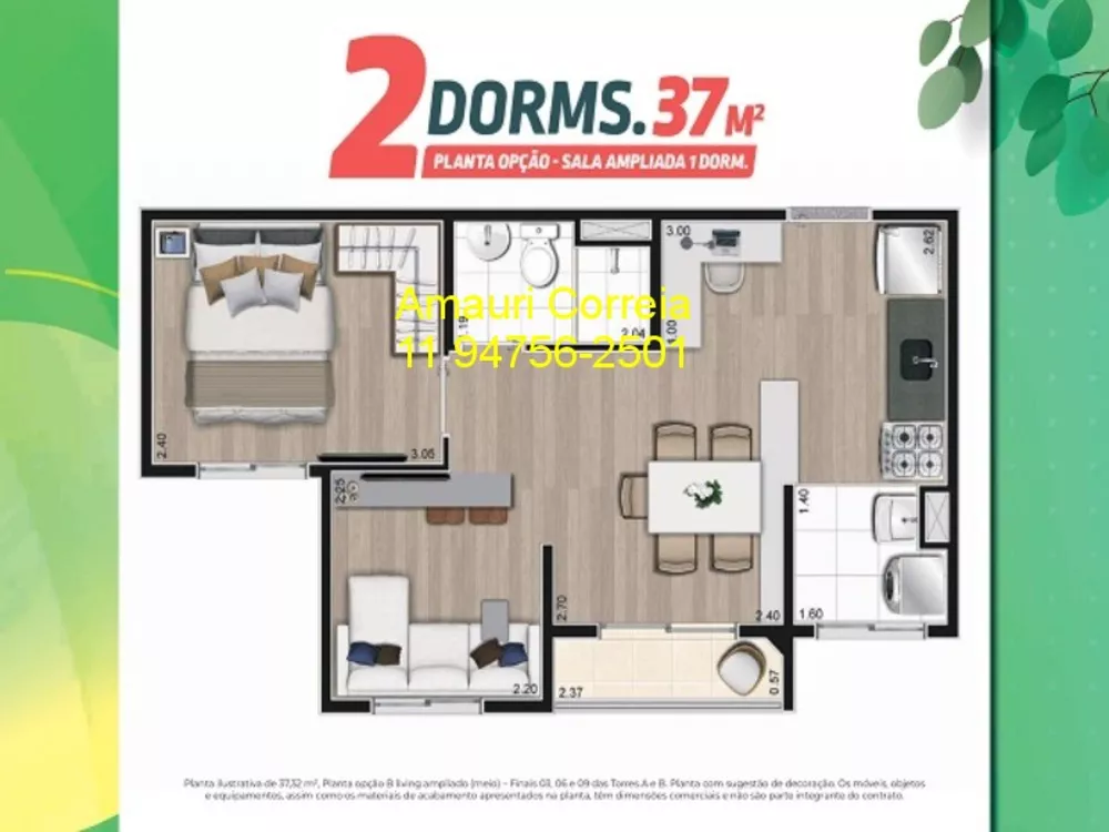 Apartamento à venda com 2 quartos, 37m² - Foto 4