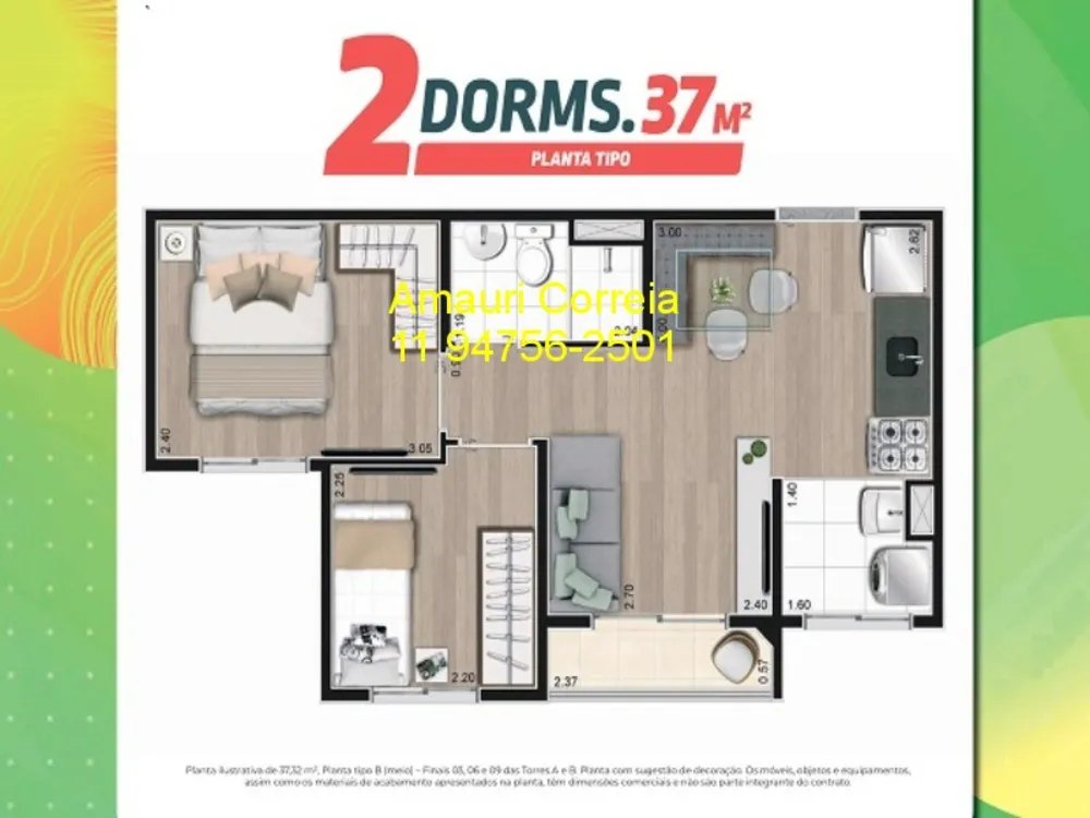 Apartamento, 2 quartos, 37 m² - Foto 4