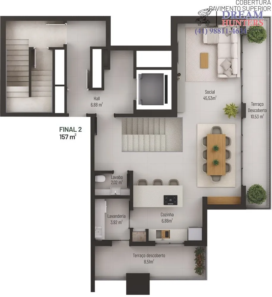 Cobertura, 3 quartos, 156 m² - Foto 4