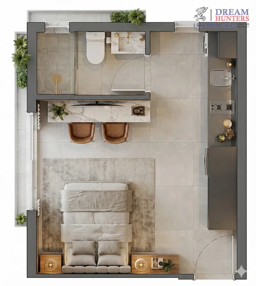 Apartamento, 1 quarto, 23 m² - Foto 1