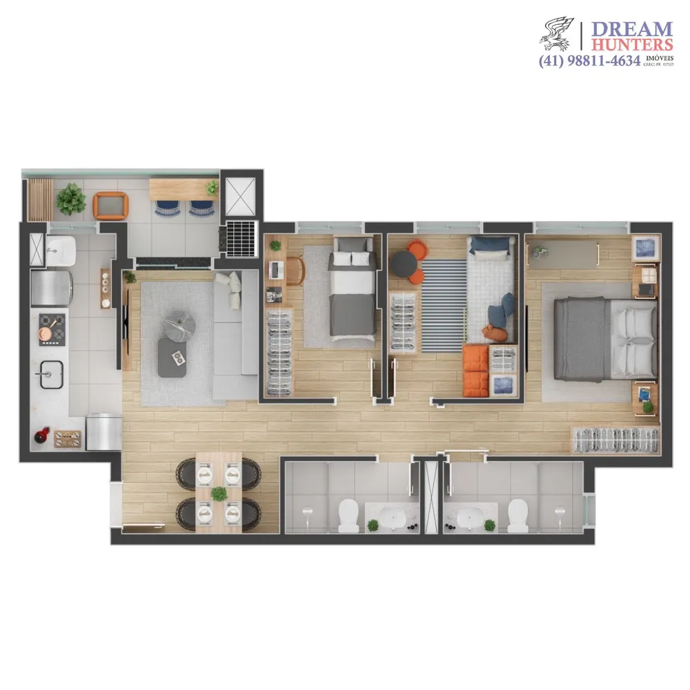 Apartamento, 3 quartos, 64 m² - Foto 3