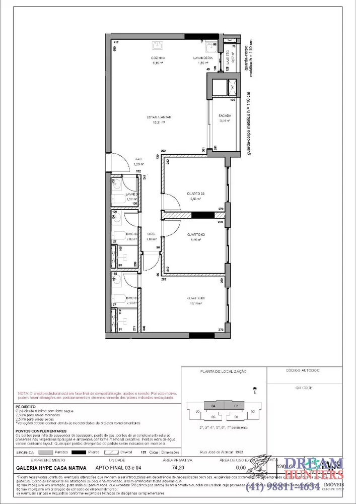 Apartamento, 3 quartos, 74 m² - Foto 1