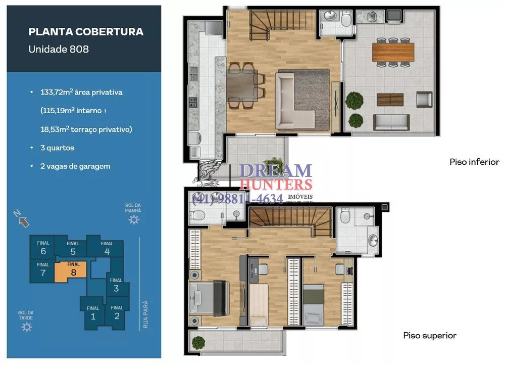 Cobertura, 3 quartos, 133 m² - Foto 2