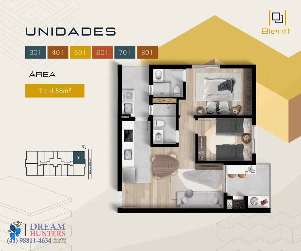 Apartamento, 2 quartos, 58 m² - Foto 3