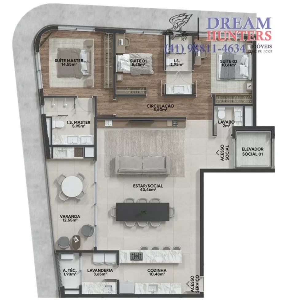 Apartamento, 3 quartos, 140 m² - Foto 1