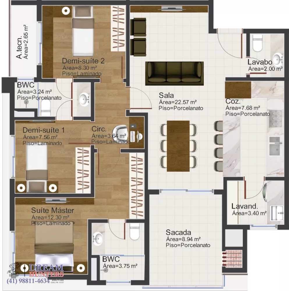 Apartamento, 3 quartos, 101 m² - Foto 3