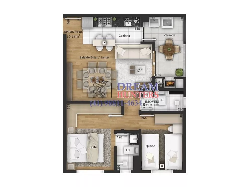 Apartamento, 2 quartos, 56 m² - Foto 2