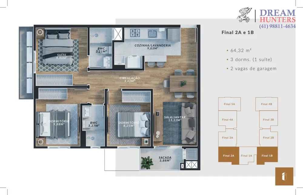 Apartamento, 3 quartos, 64 m² - Foto 7