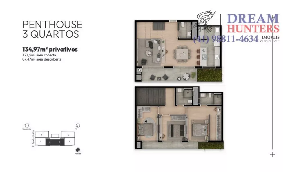 Cobertura, 3 quartos, 134 m² - Foto 1