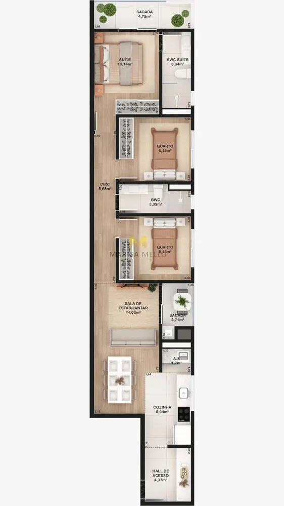 Apartamento, 3 quartos, 77 m² - Foto 7