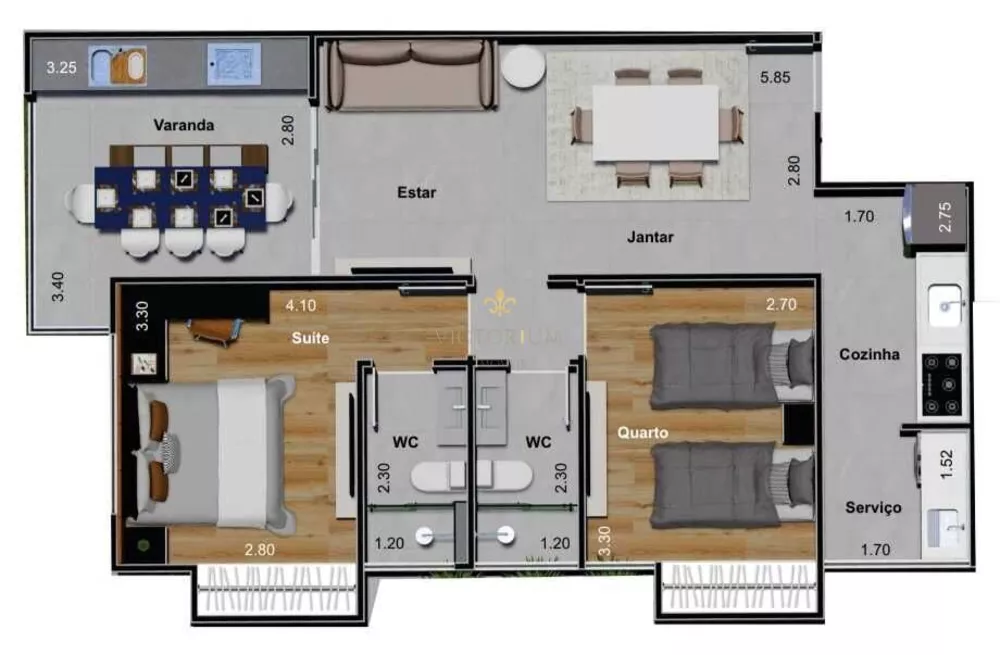 Apartamento à venda com 2 quartos, 68m² - Foto 3