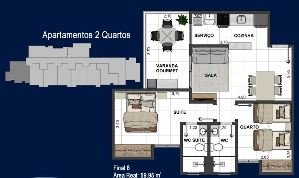 Apartamento, 2 quartos, 99 m² - Foto 4