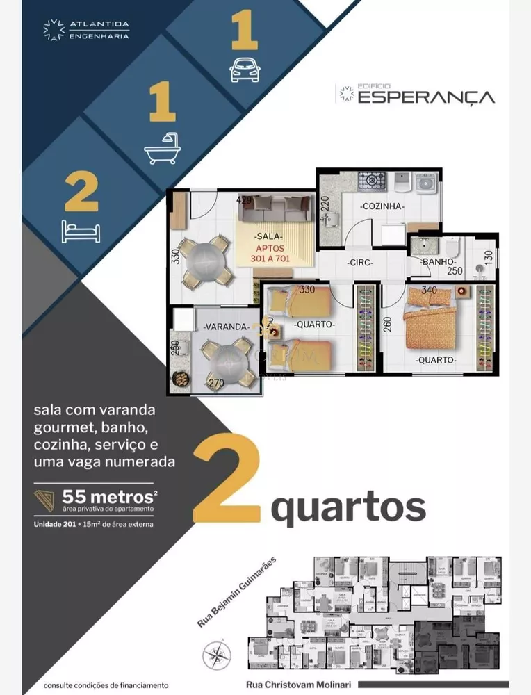 Apartamento à venda com 2 quartos, 52m² - Foto 6