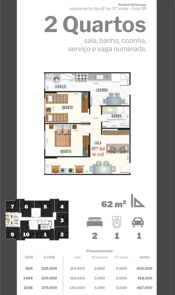 Apartamento, 2 quartos, 68 m² - Foto 8