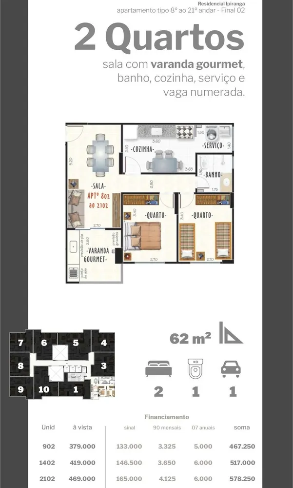 Apartamento, 2 quartos, 68 m² - Foto 13