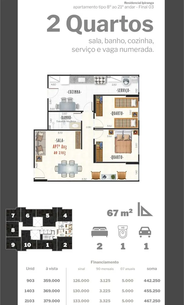 Apartamento, 2 quartos, 68 m² - Foto 9