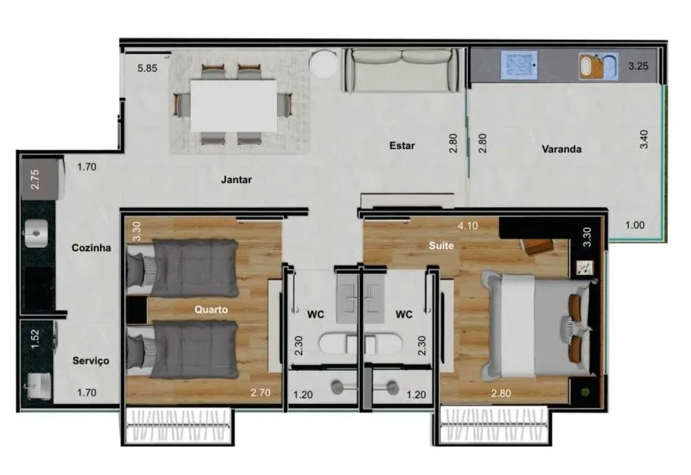 Apartamento, 2 quartos, 132 m² - Foto 10