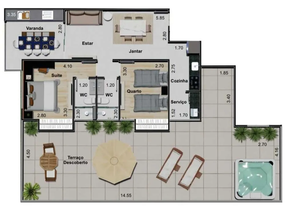 Apartamento, 2 quartos, 132 m² - Foto 5