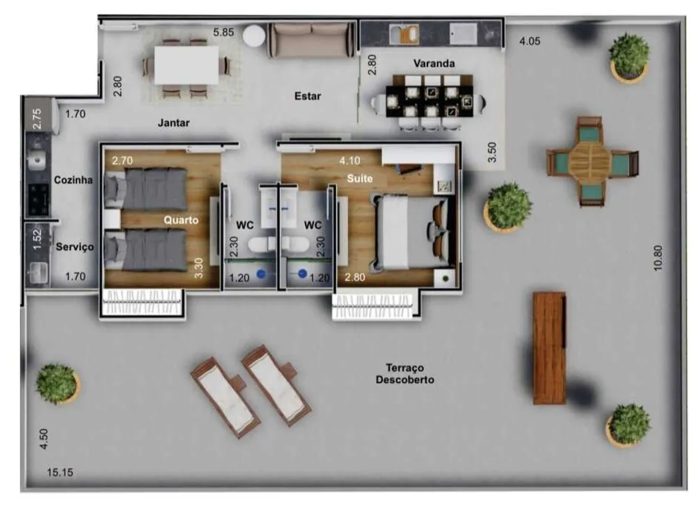 Apartamento, 2 quartos, 132 m² - Foto 8