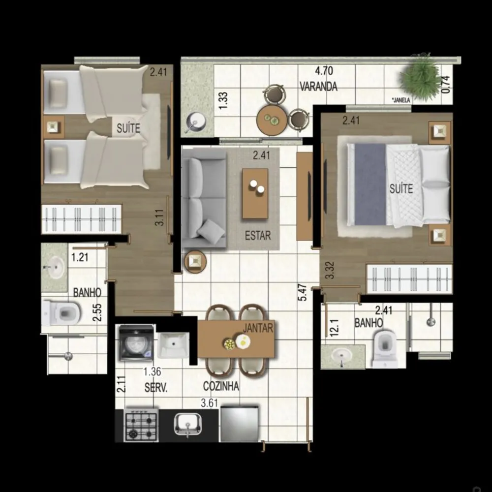 Apartamento, 2 quartos, 44 m² - Foto 15