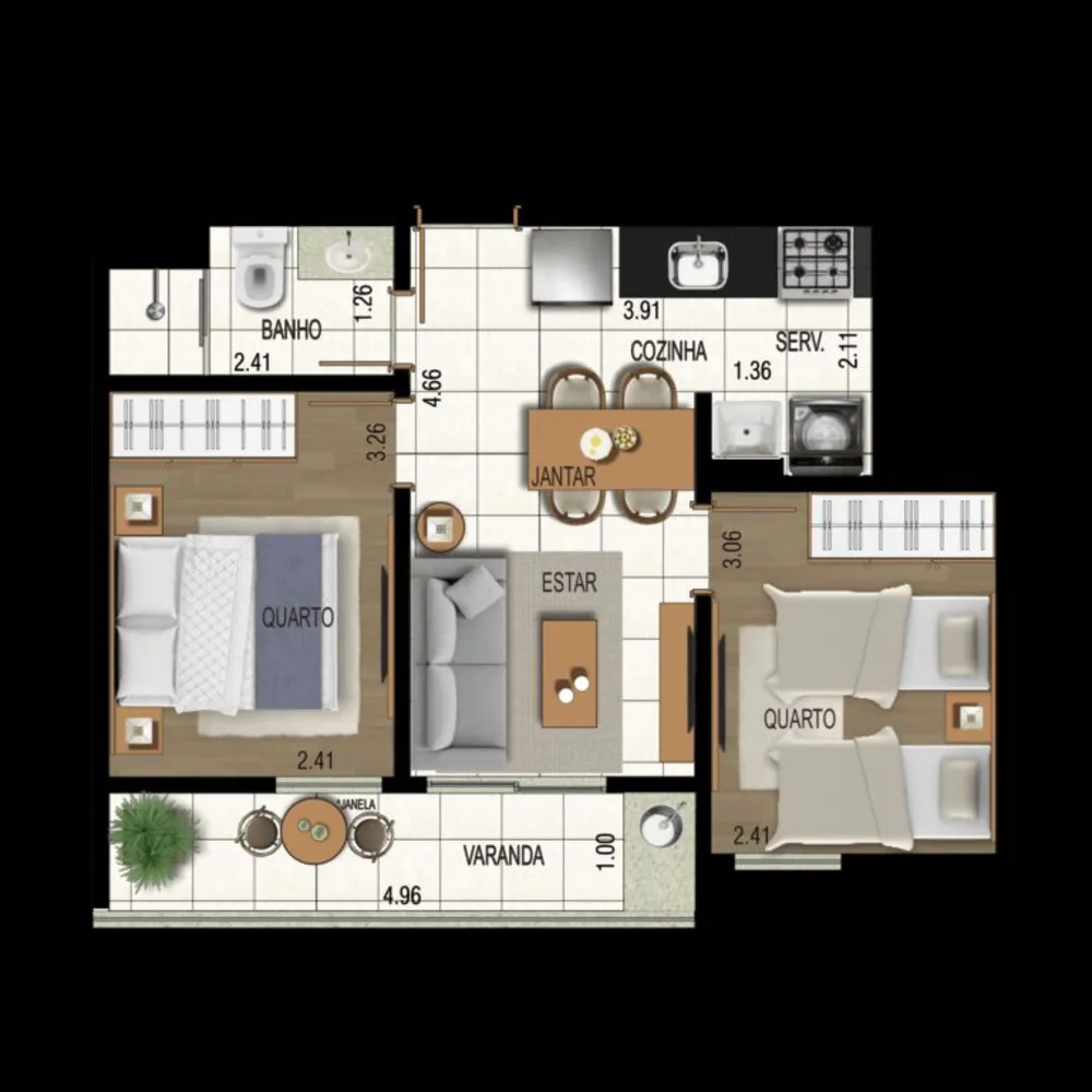 Apartamento, 2 quartos, 44 m² - Foto 18