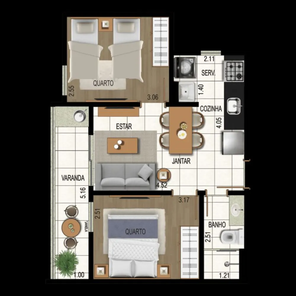 Apartamento, 2 quartos, 44 m² - Foto 16