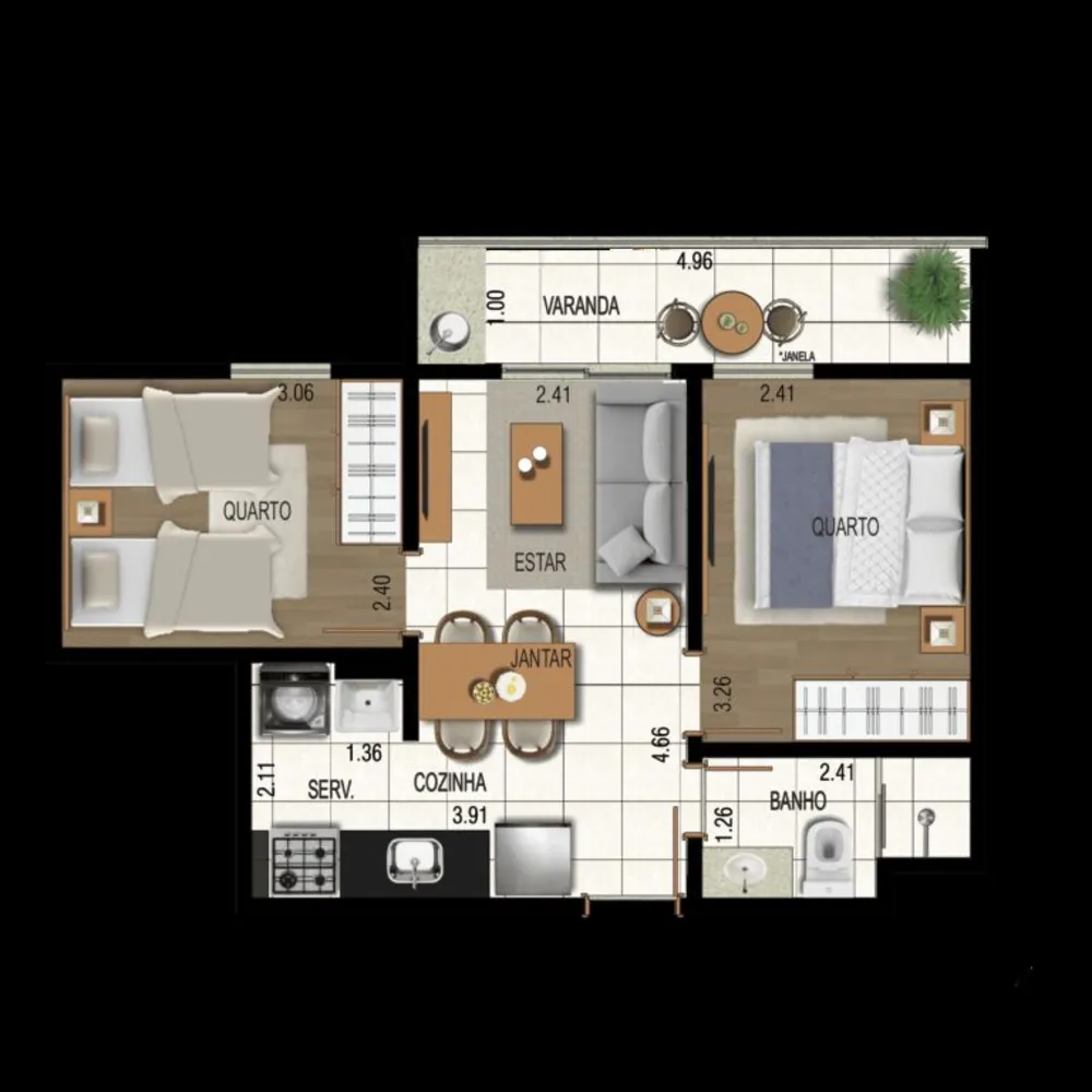 Apartamento, 2 quartos, 44 m² - Foto 19