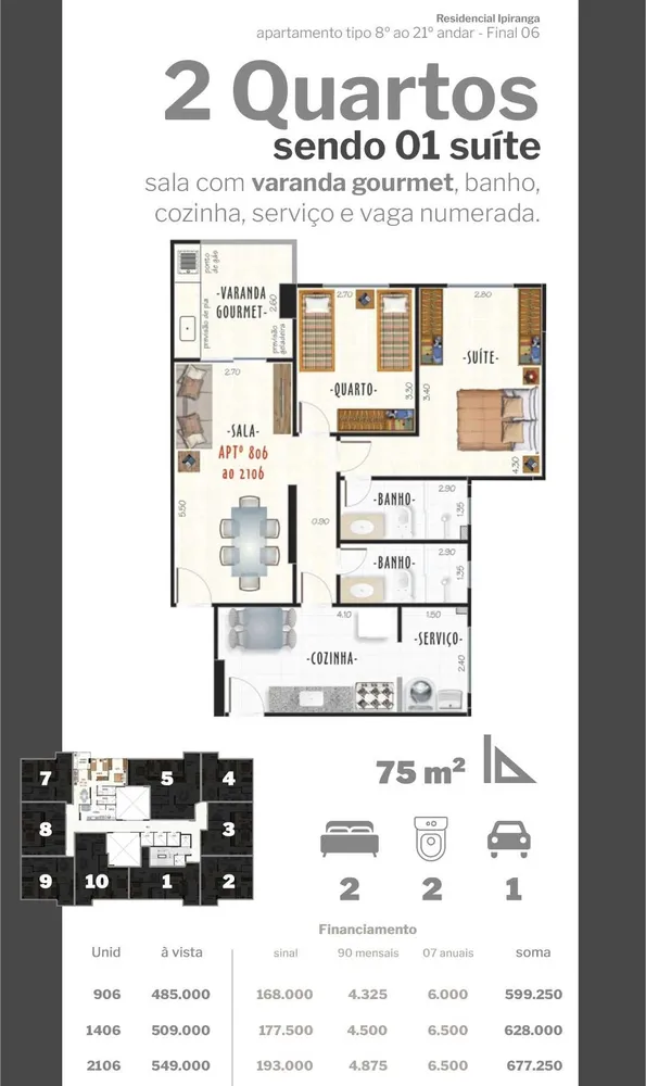 Apartamento, 2 quartos, 68 m² - Foto 14