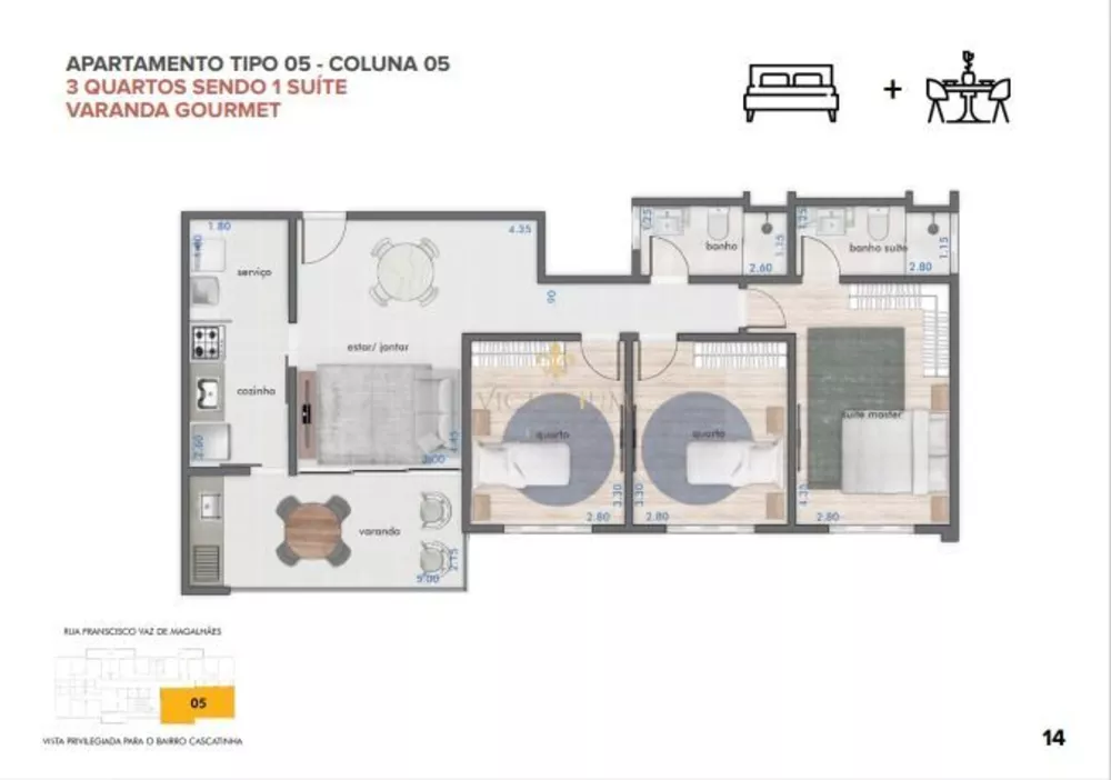 Apartamento à venda com 3 quartos, 85m² - Foto 2