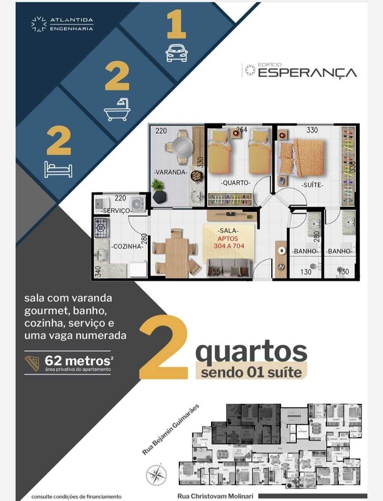 Apartamento, 2 quartos, 48 m² - Foto 2